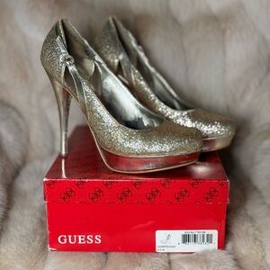 Guess Women's Sparkling Gold Heels